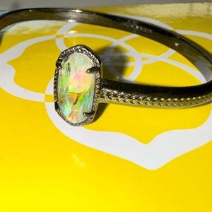 RETIRED COLOR - Kendra Scott Gun Metal Grey Multi Color Pendant Bracelet